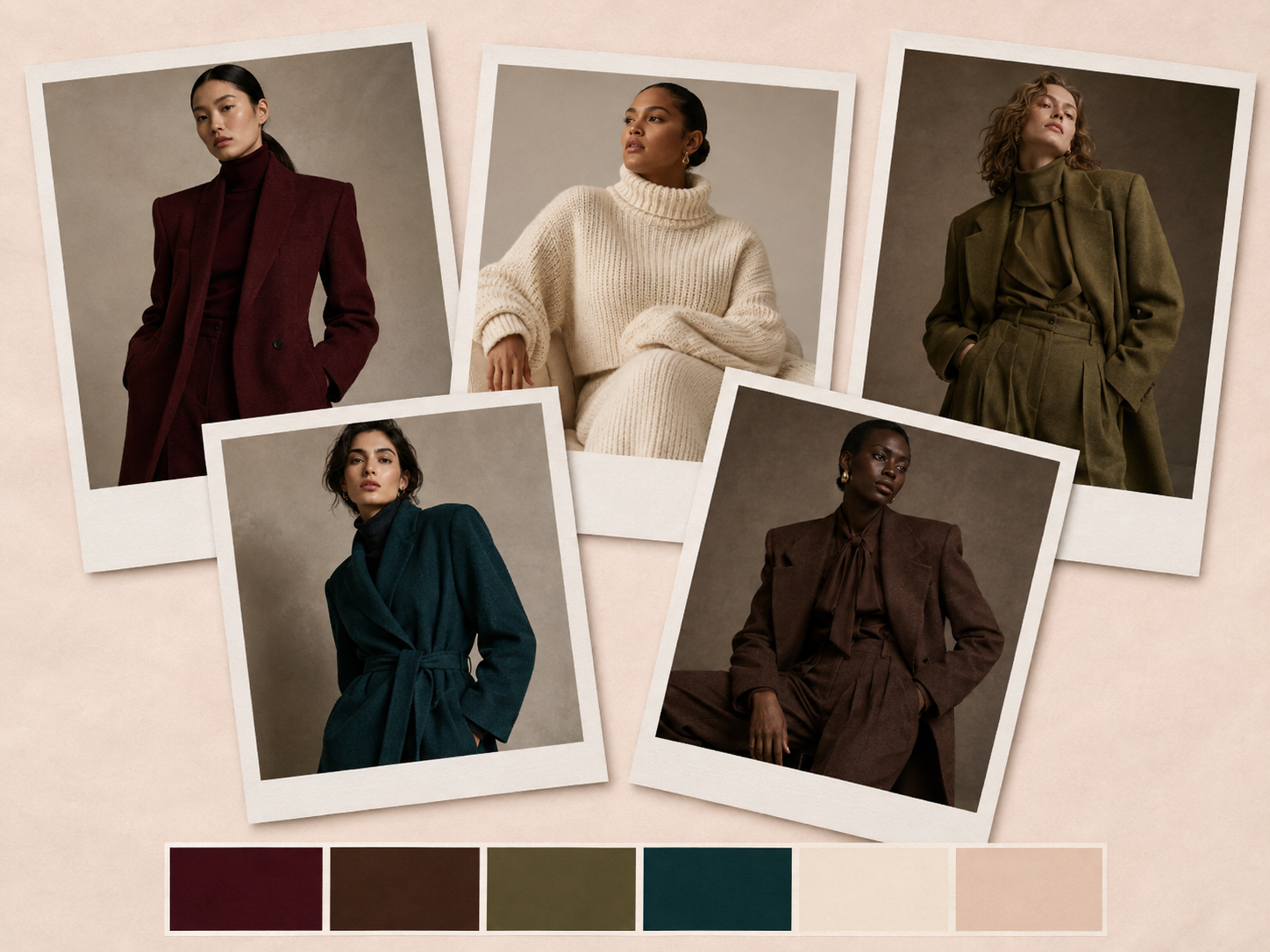 Mode-moodboard met trends voor 2026